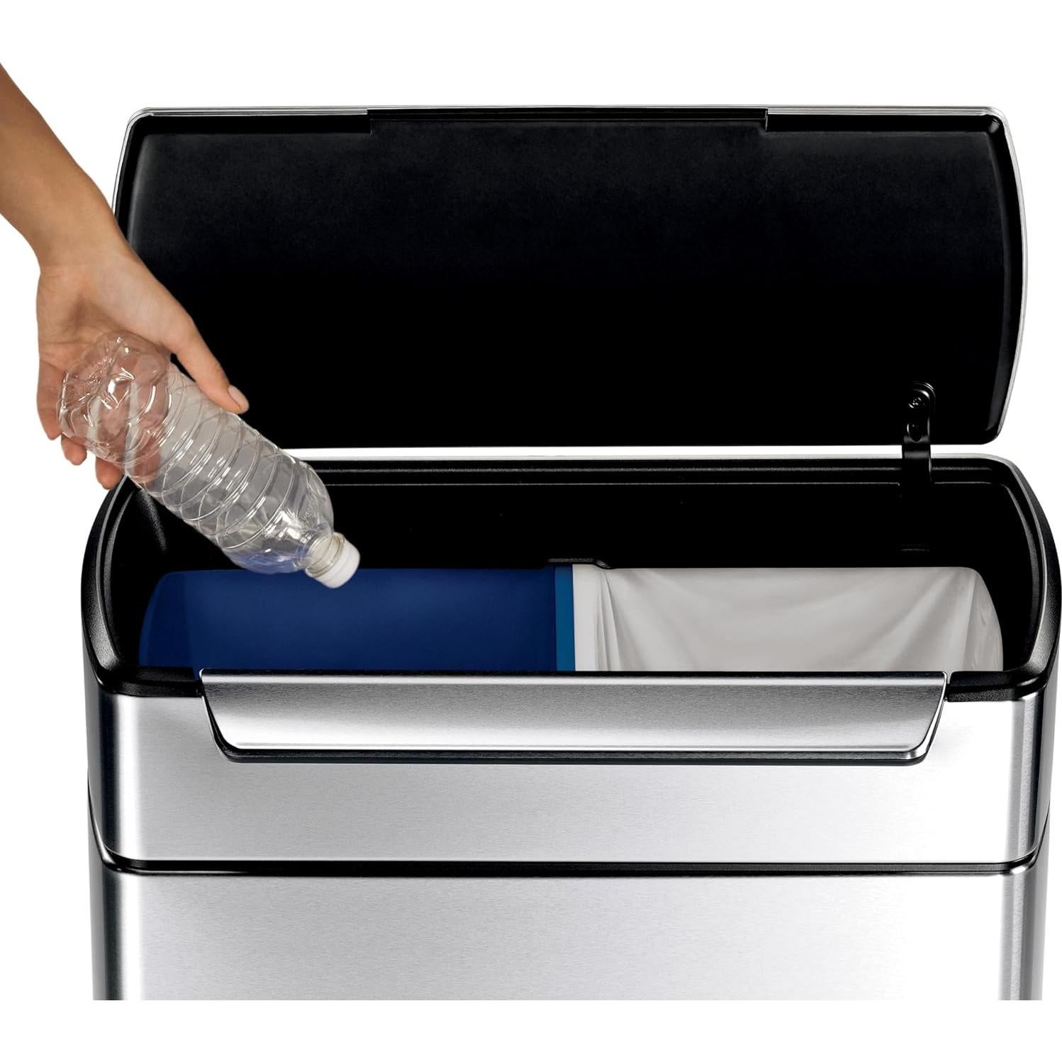 Basurero de Cocina simplehuman 48L Tapa Táctil Doble Compartimento