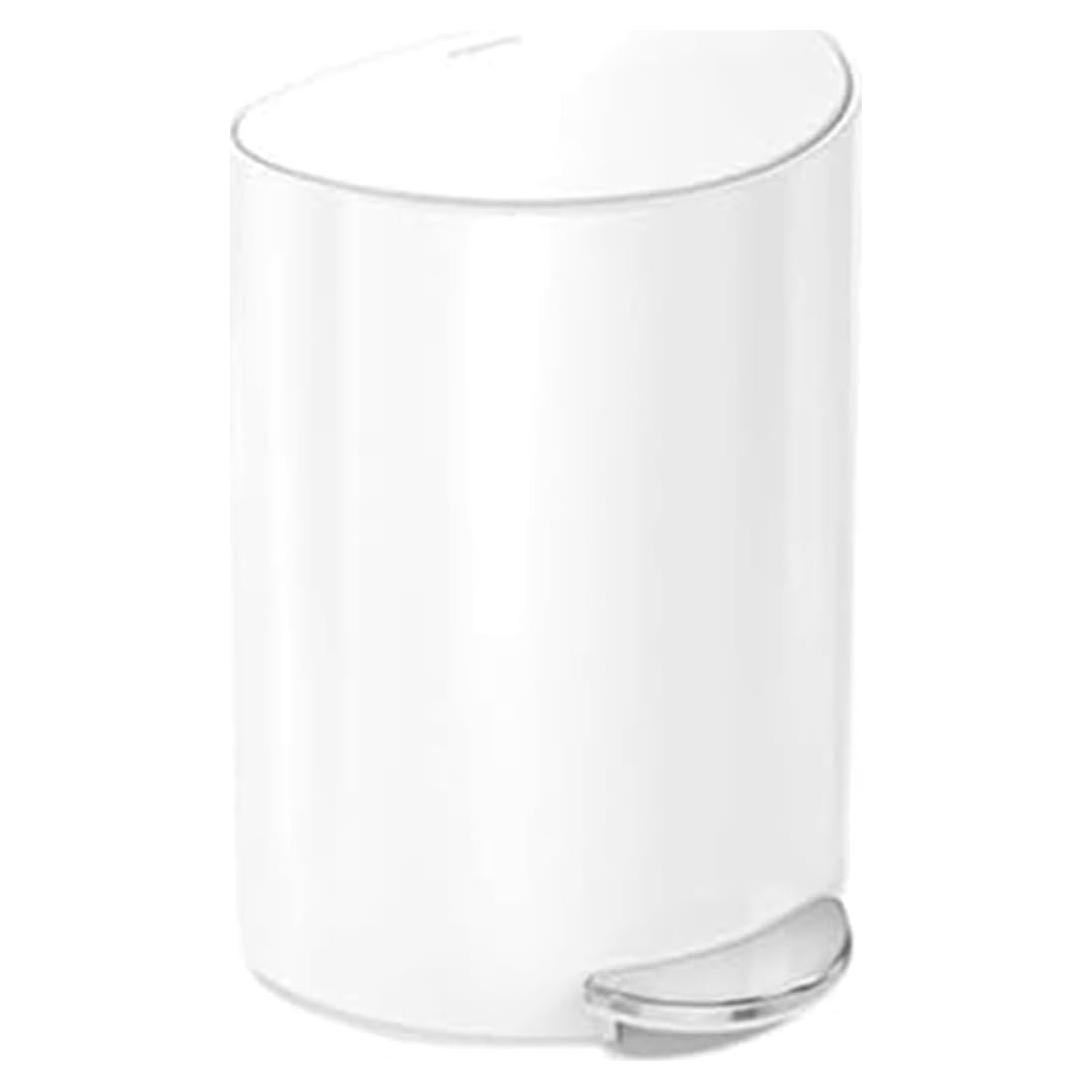 Cubo de Basura 6L simplehuman Acero Blanco Semi-Circular