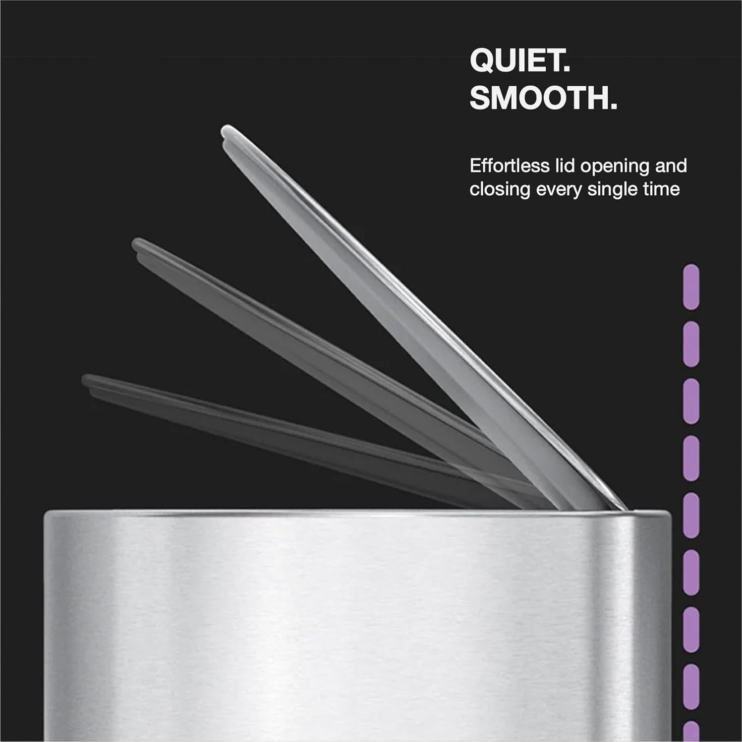 Cubo de Basura 6L simplehuman Acero Blanco Semi-Circular