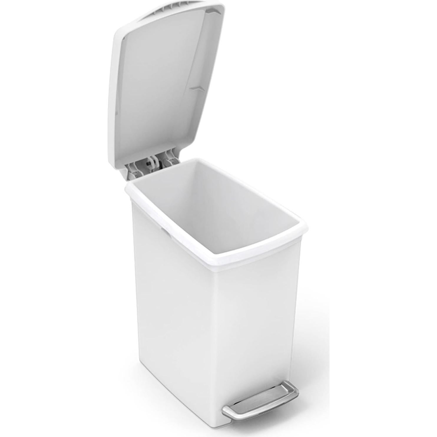 Basurero Compacto 10 Litros simplehuman Blanco Pedal Acero