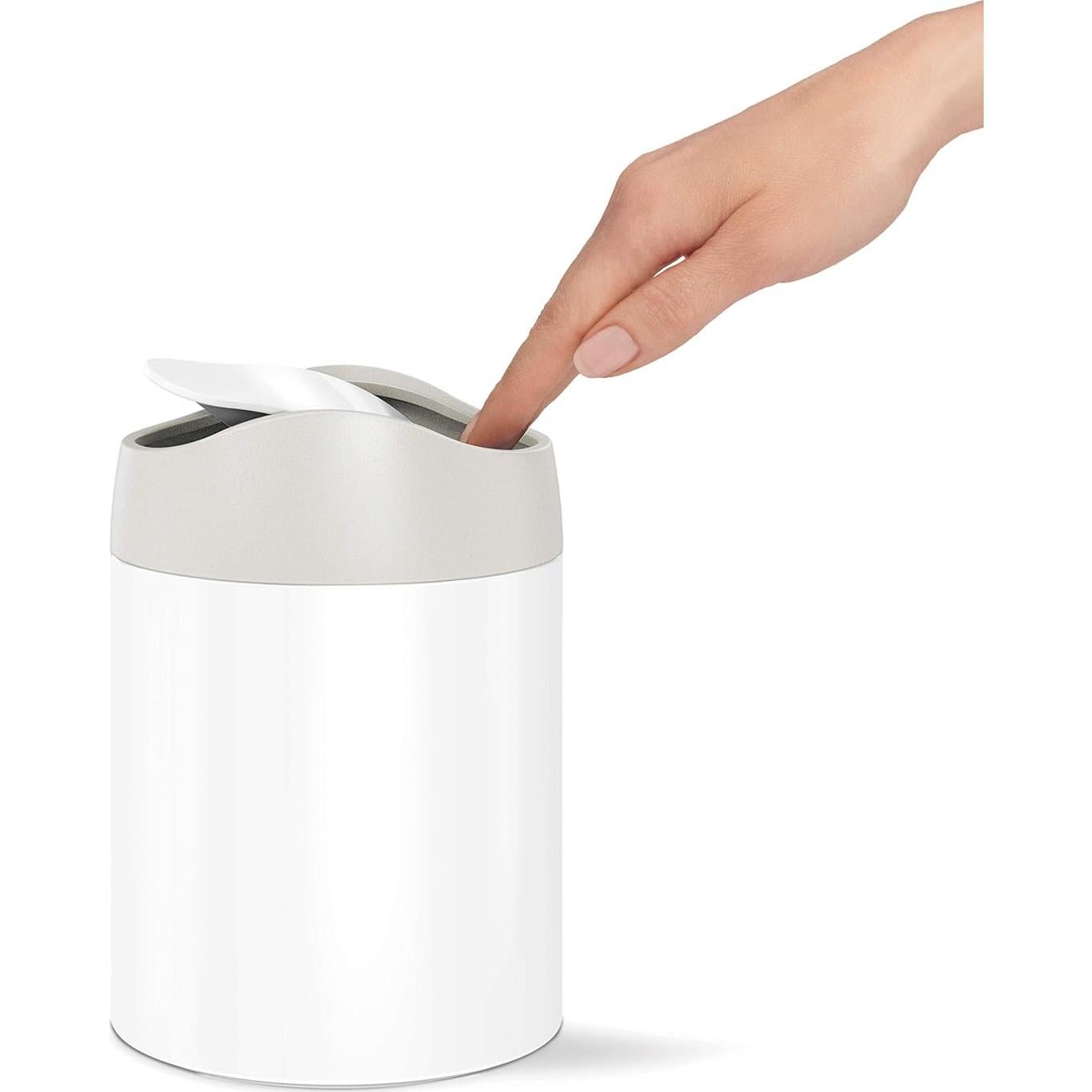 Cubo de Basura de Encimera simplehuman 1.5L Acero Blanco