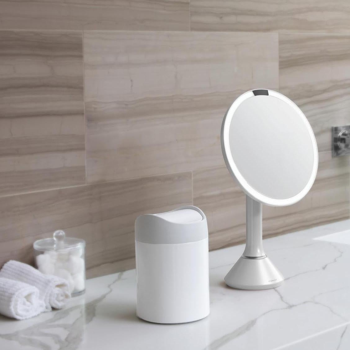 Cubo de Basura de Encimera simplehuman 1.5L Acero Blanco