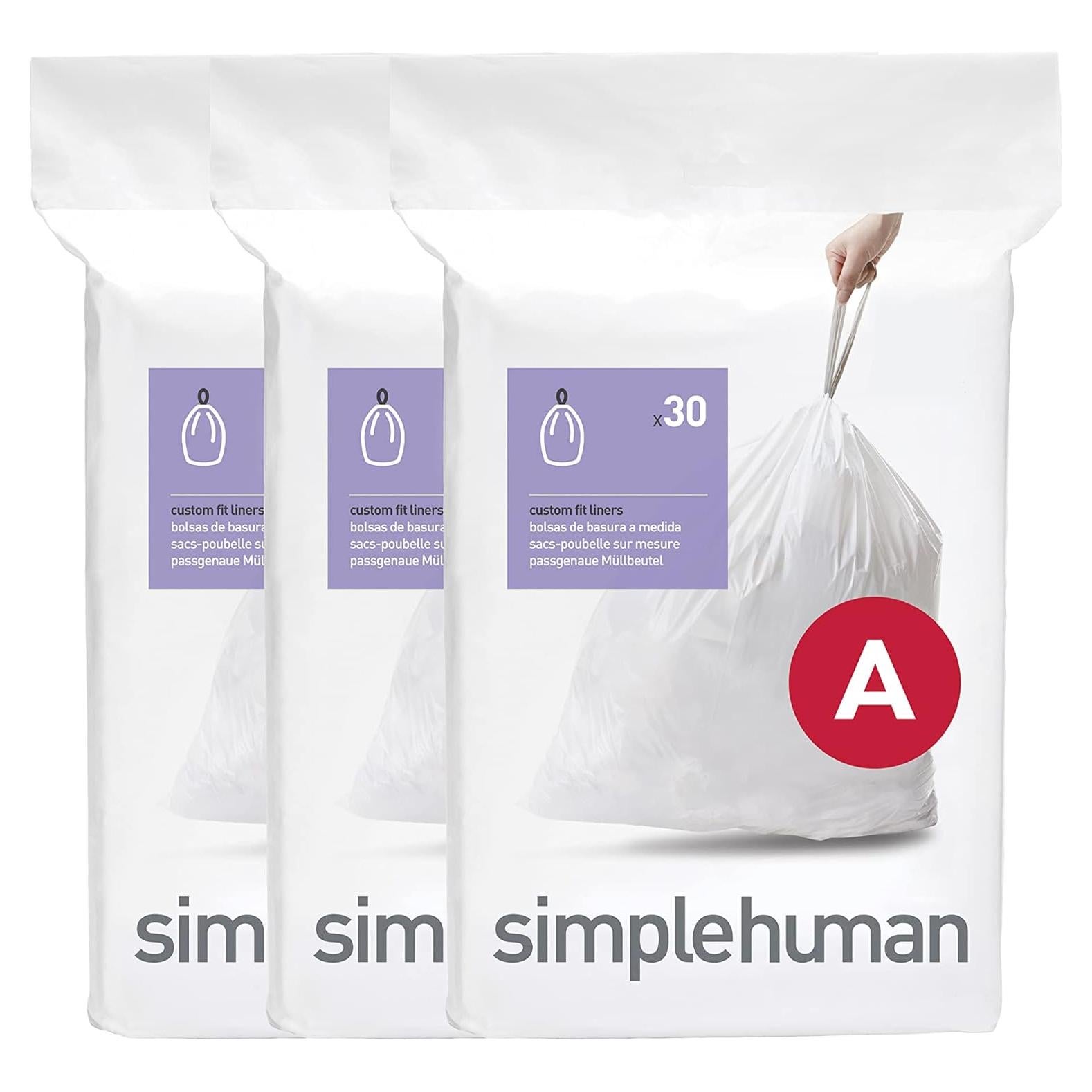 Forros de Basura Ajustados simplehuman Código A 90 Contador 4.5L