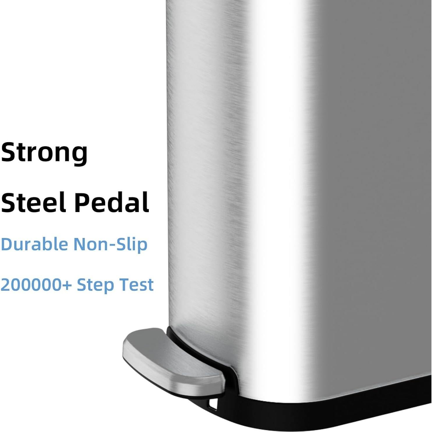 Bote de Basura Slim KSSKSS 10L Acero Inoxidable Plata