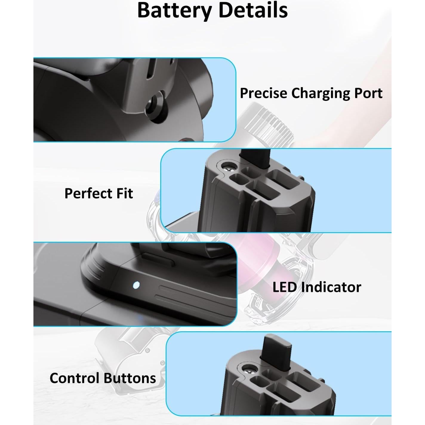 Batería de Litio Ion 25.2V 5000mAh Ferncaex para V11 SV15 SV16