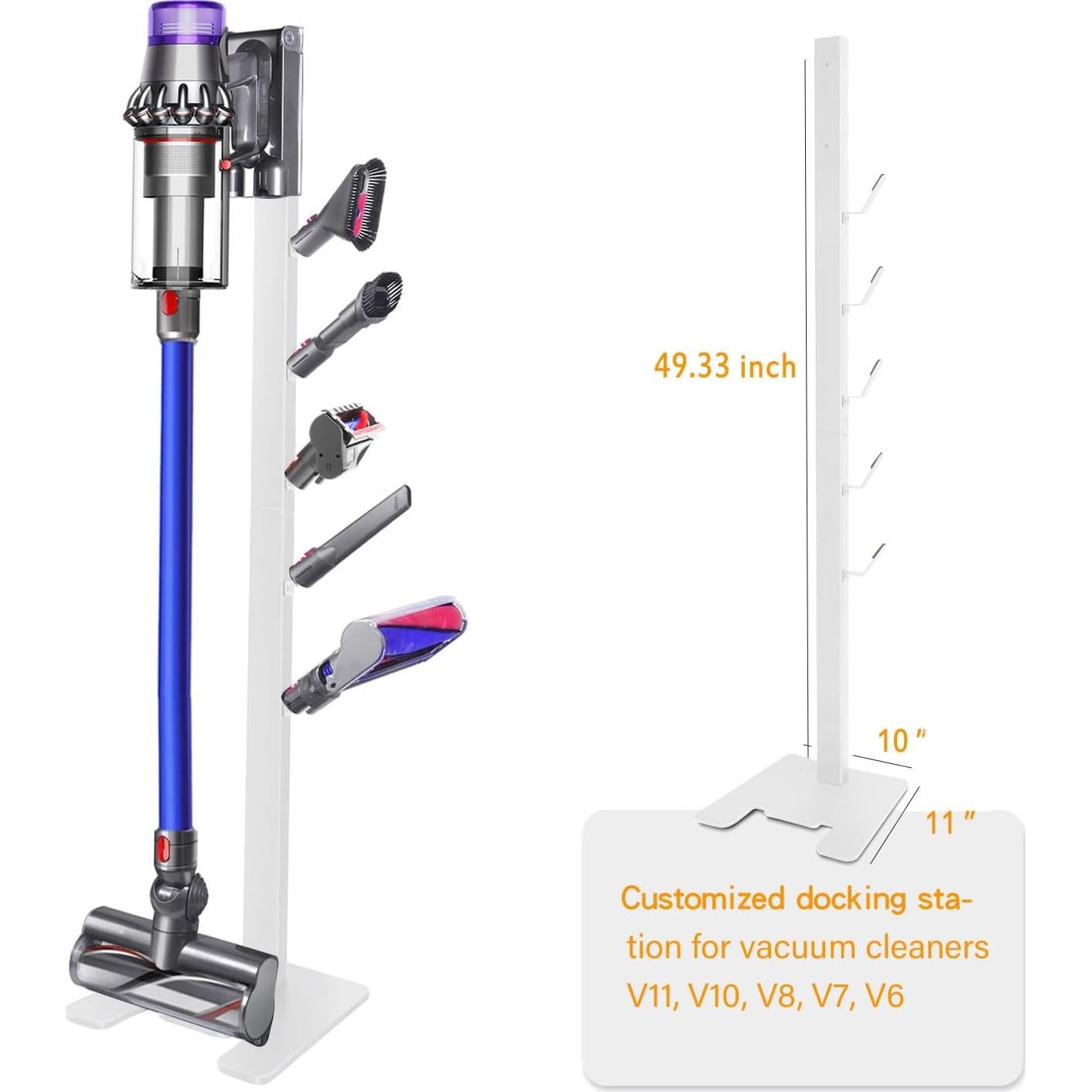Soporte de Almacenamiento Blanco XIGOO para Aspiradoras Inalámbricas V15 V11 V10 V8 V7 V6 - 5 Ganchos
