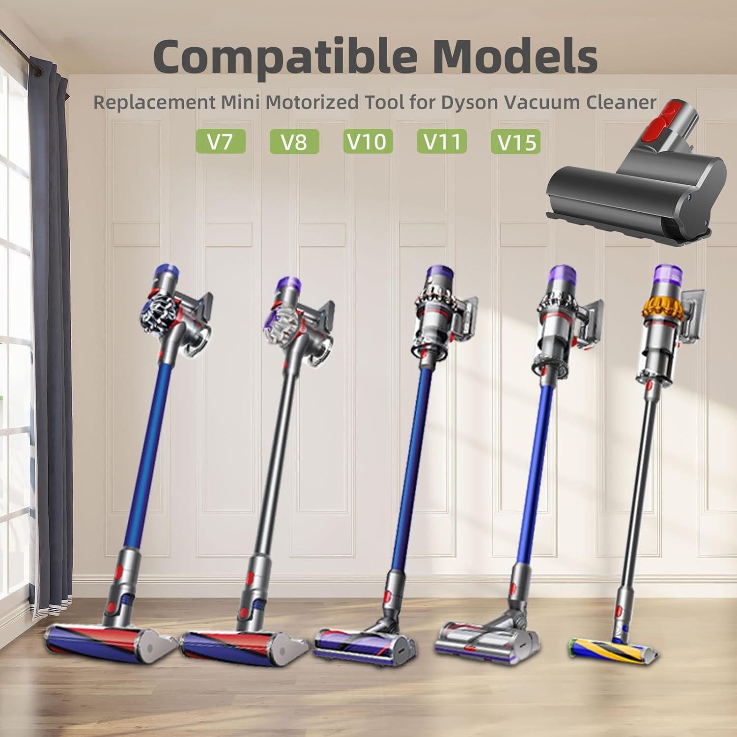 Cabezal Mini de Cepillo BTRSOLUS para Aspiradoras Dyson V7 V8 V10 V11 V15