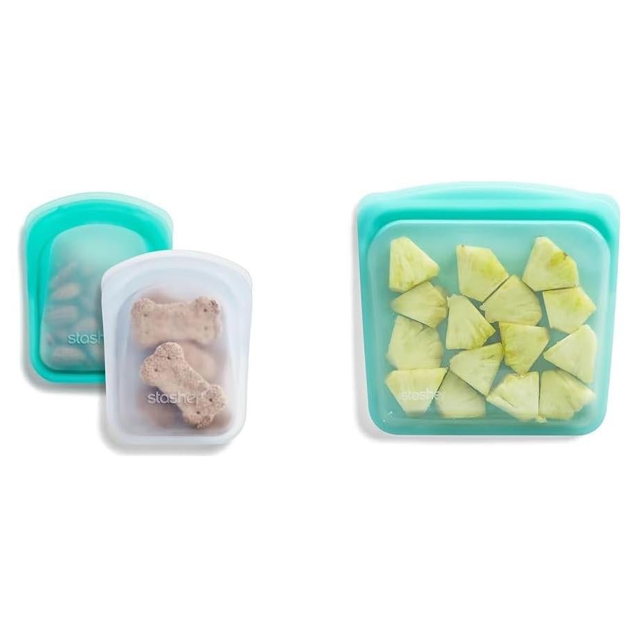 Bolsa de Almacenamiento Reutilizable Stasher 2-Pack Silicona Aqua