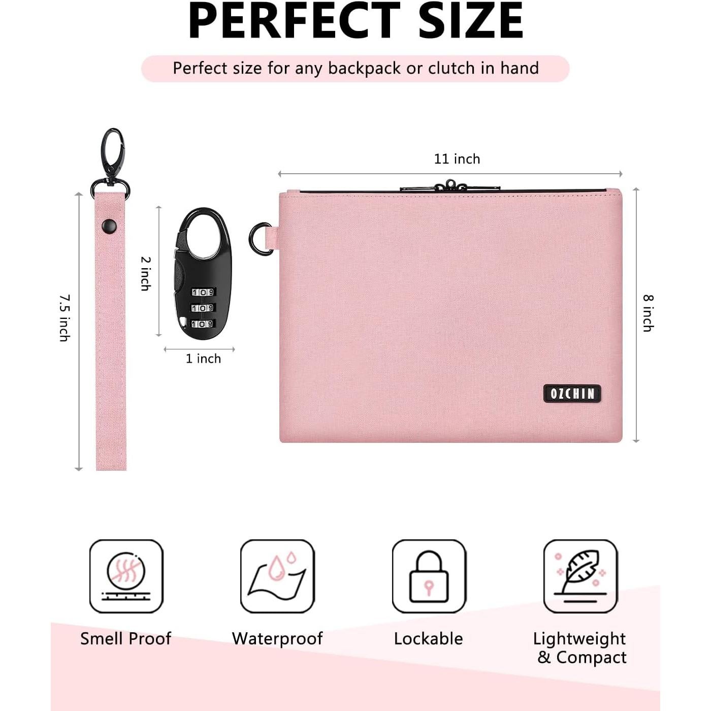 Bolsa a Prueba de Olores OZCHIN 27.94x20.32cm Rosa