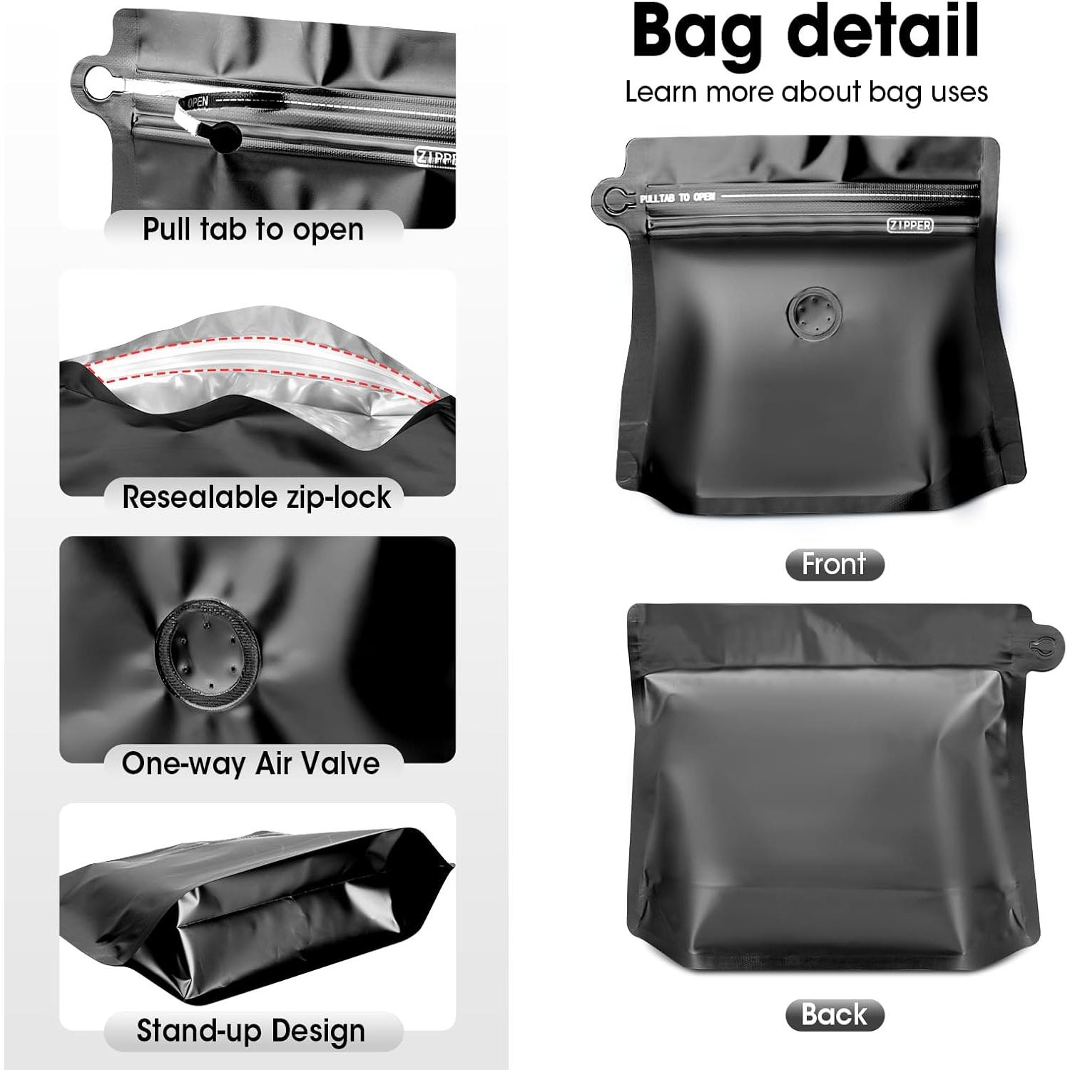 60 Bolsas de Café Ventiladas 8oz Renhe - Almacenamiento Alimentos