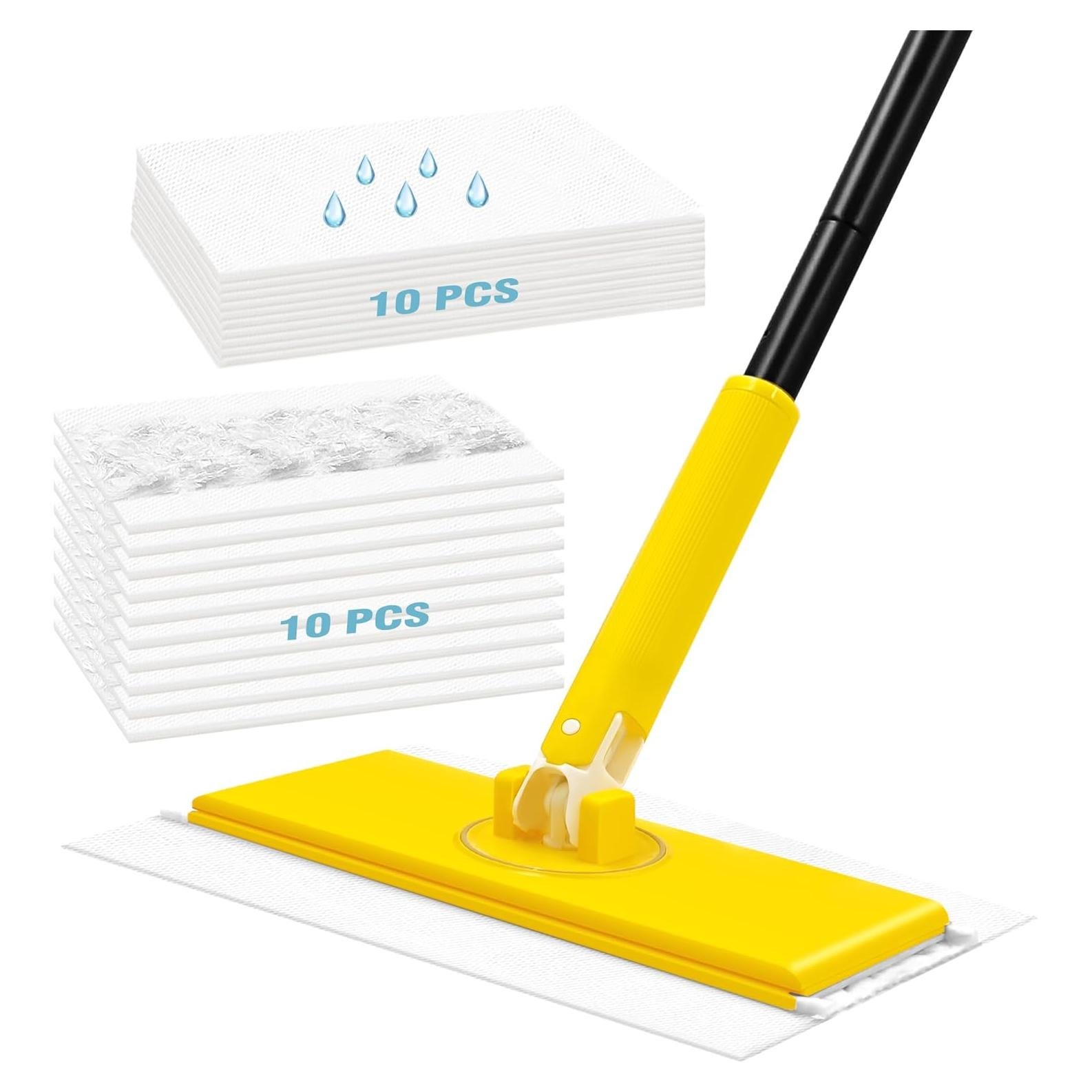 Mopa Barrendero NEWE 2-en-1 con 10 Paños Secos y Húmedos