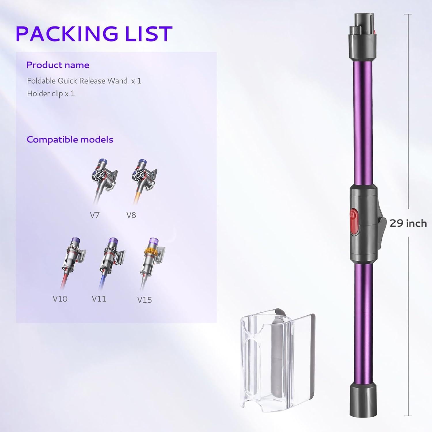 Varilla de Extensión Plegable KLS para Aspiradoras Dyson V7 V8 V10 V11 V15