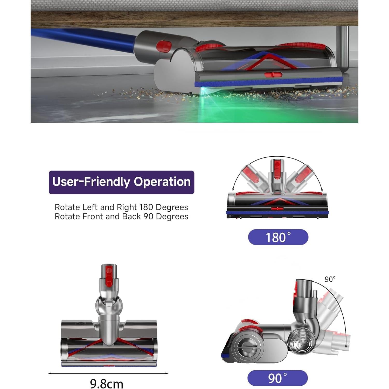 Cabezal de cepillo para aspiradora JIEANER V3 compatible Dy.son