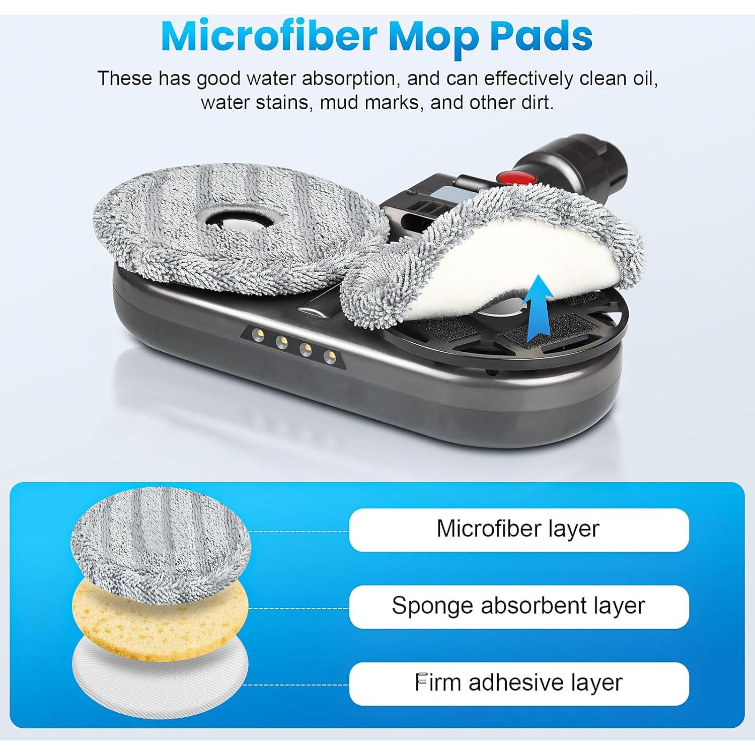 Cabezal de Mopa Eléctrico BTRSOLUS para Aspiradora Dyson V7 V8 V10 V11 V15