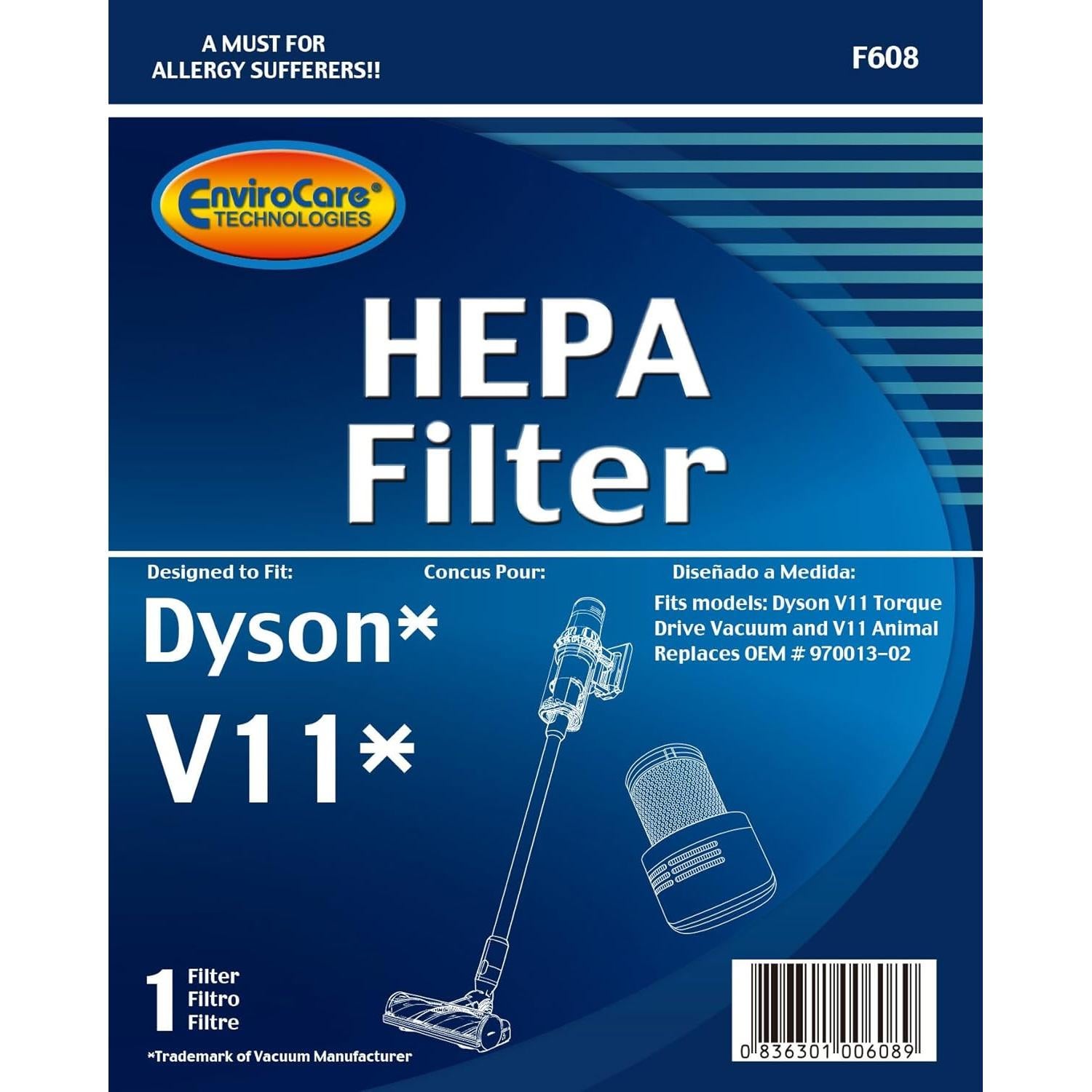 Filtro HEPA EnviroCare para Aspiradoras Dyson V11 - Reemplazo