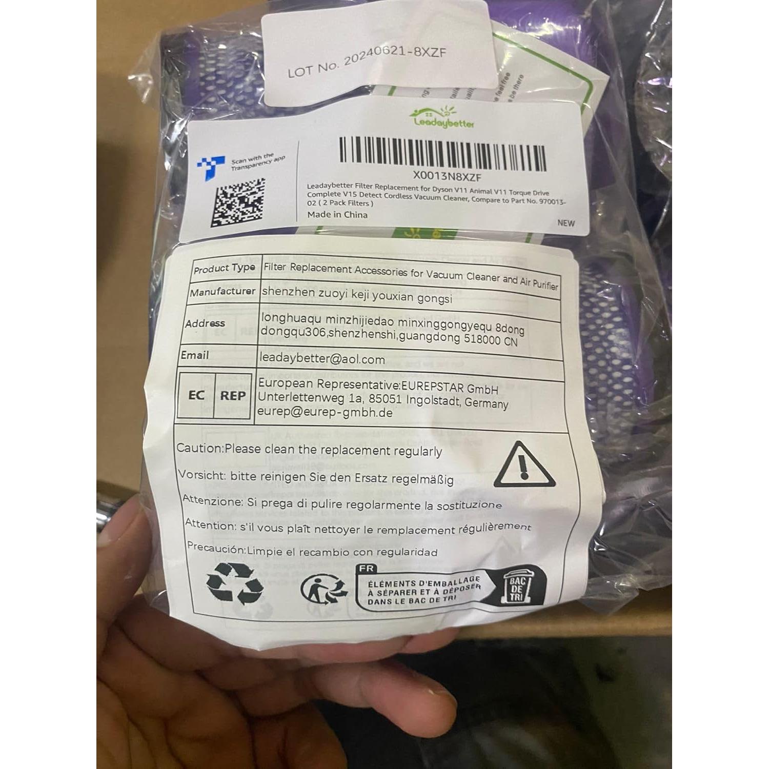 Filtros de Reemplazo Leadbetter para Dyson V11/V15 - 2 Paquetes