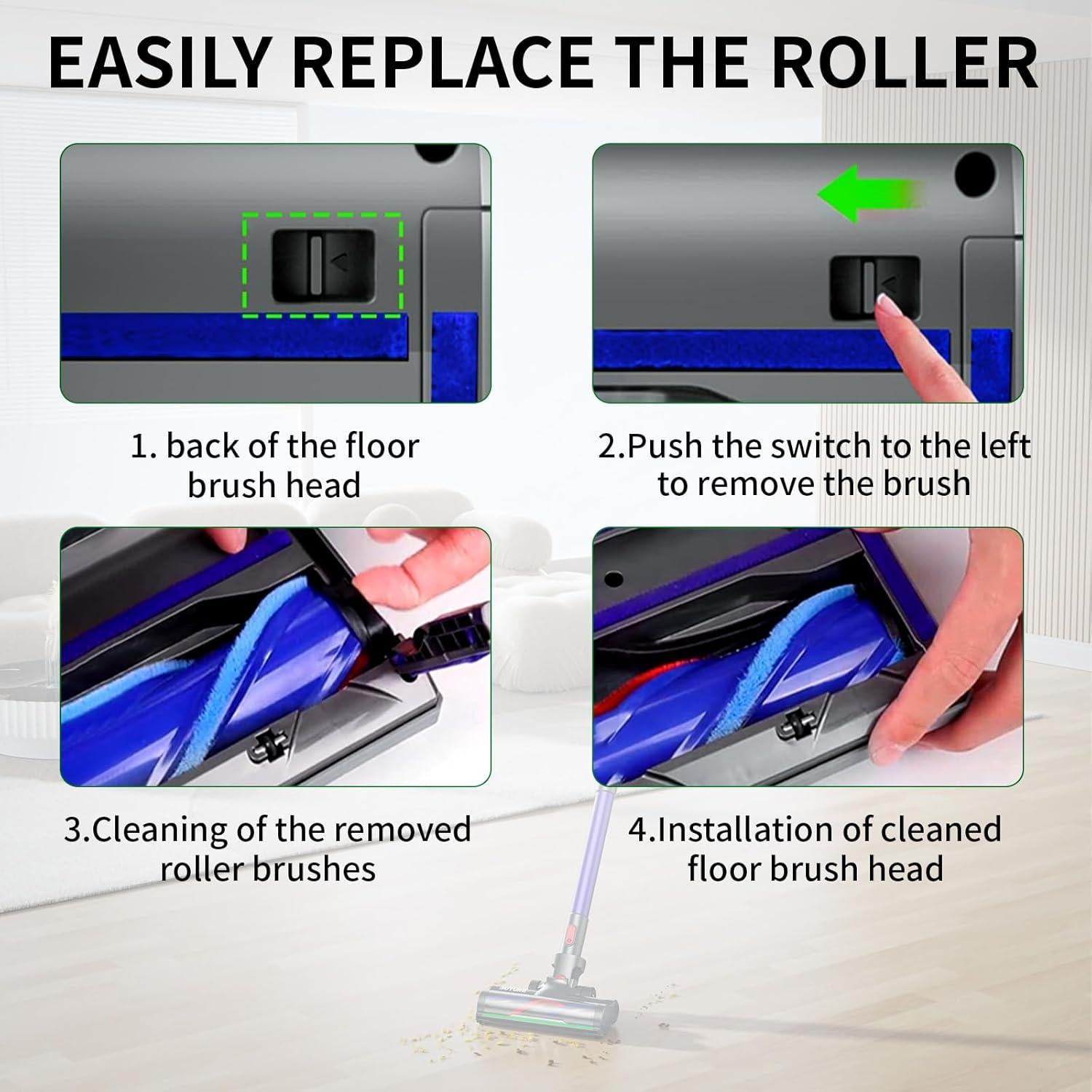 Cabezal de Aspiradora CHUKWJYC Compatible Dyson V7 V8 V10 V11 V15