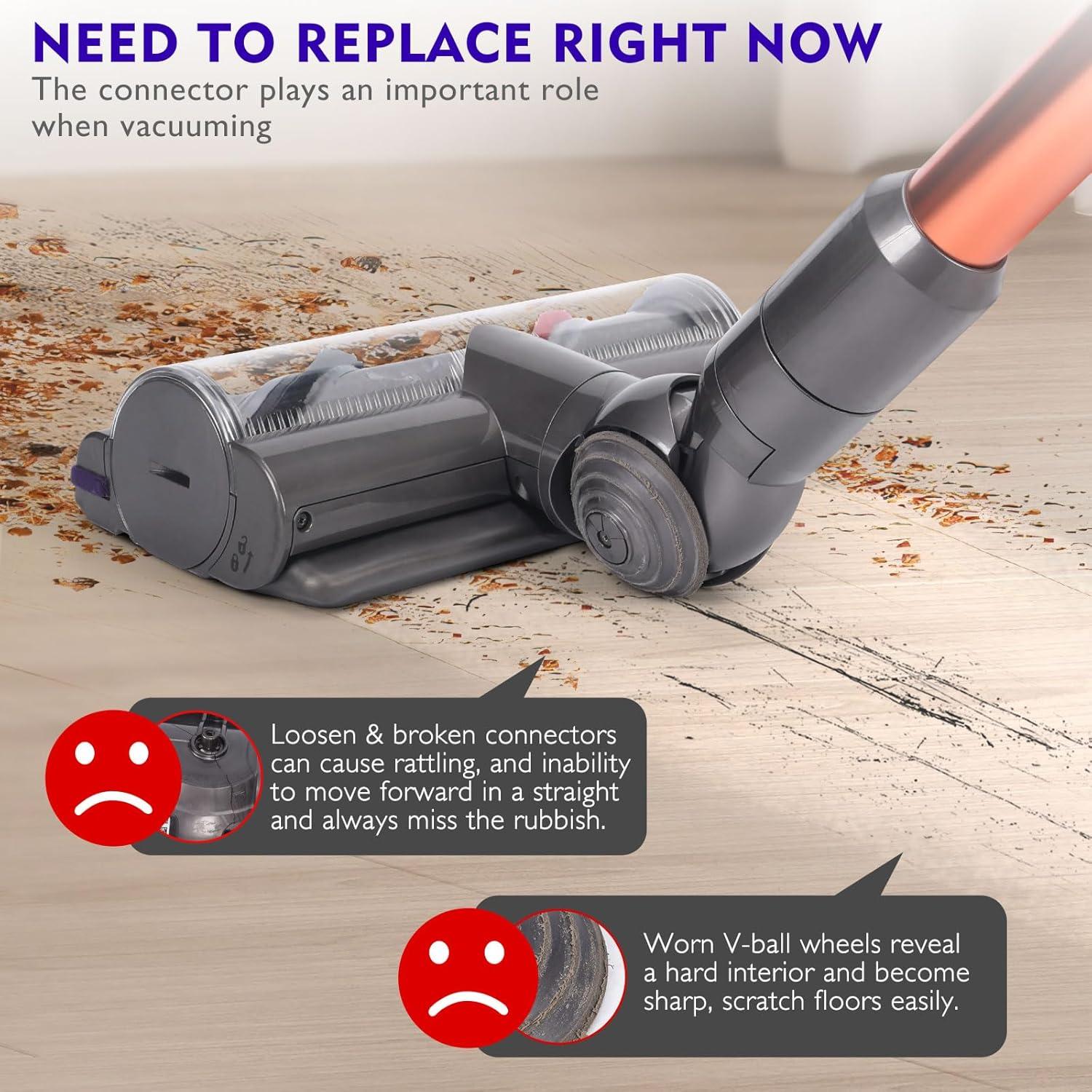 Reemplazo Rueda de Bola y Conector Aspiradora Dyson V10 V11 V15