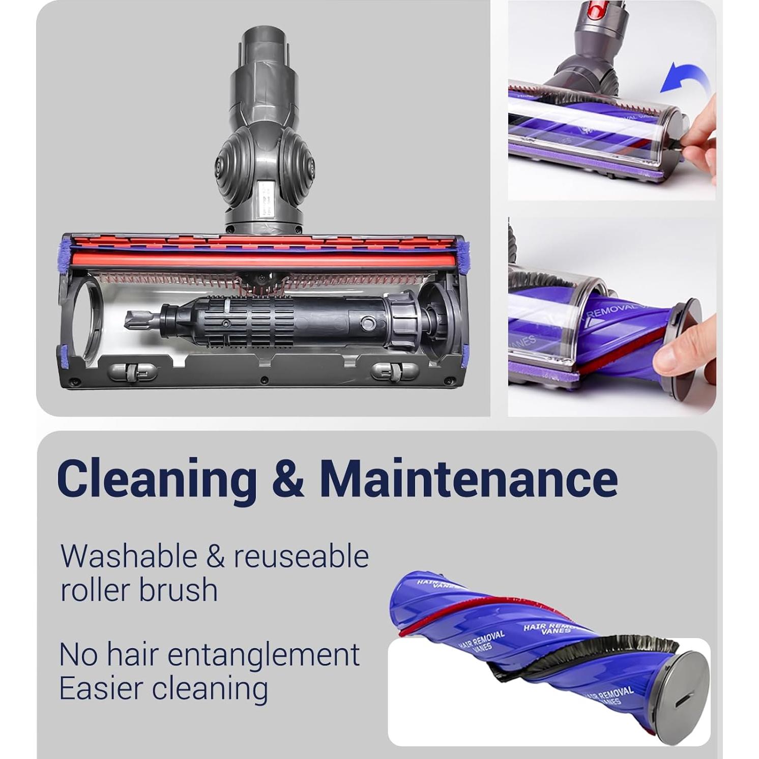 Cabezal de cepillo anti-enredos Wenvieonet para Dyson V7 V8 V10 V11 V15