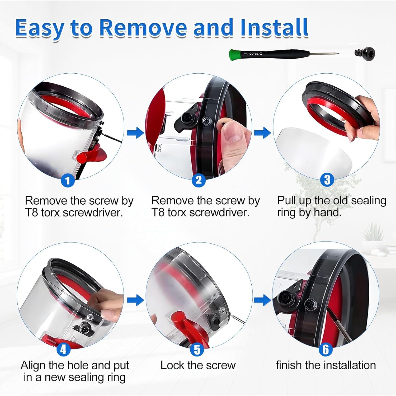 Anillo de Sellado Fijo Superior V11 V15 Dyson - Repuesto Aspiradora