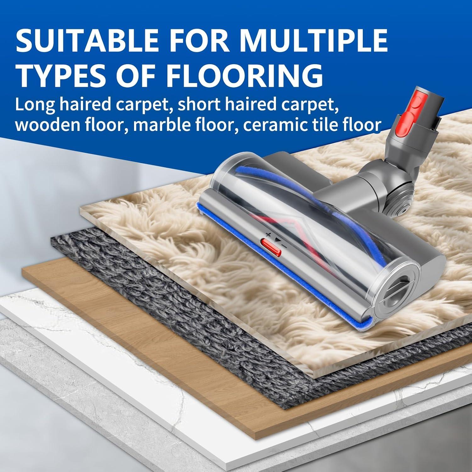 Cabezal de Aspiradora KELUKE Compatible Dyson V8 V10 V11 V15 Luz Verde