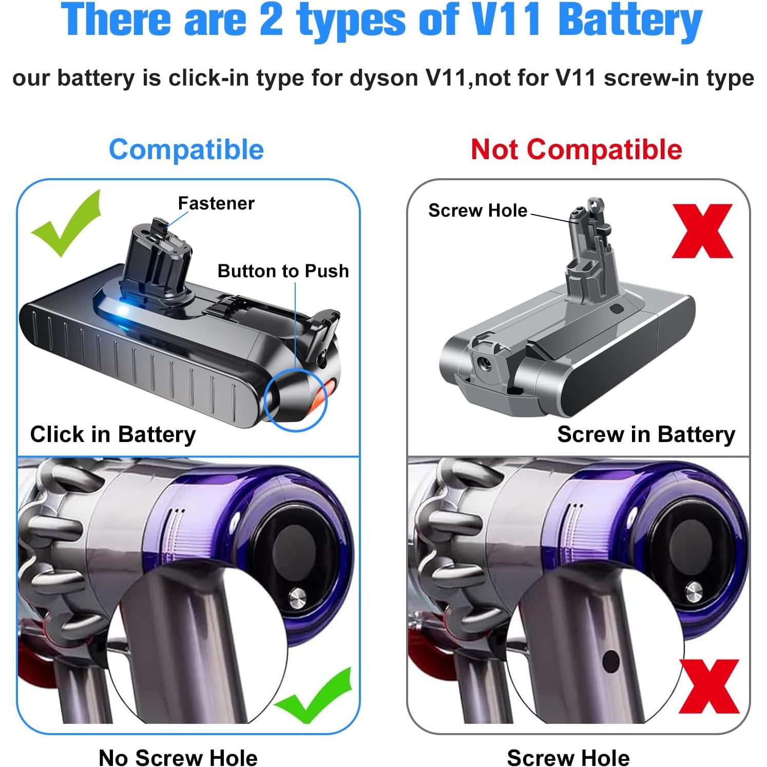 Batería Click-in 25.2V 7.0Ah para Dyson V11 - Reemplazo