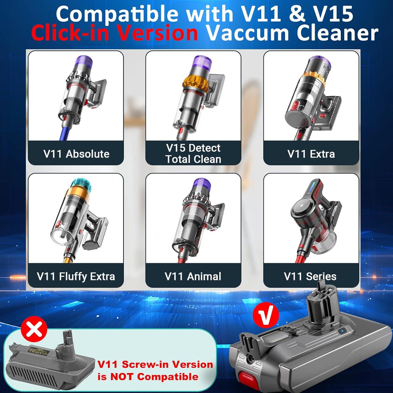 Batería de Reemplazo NYI V11 Click-in 25.2V 99.79WH para Dyson V15