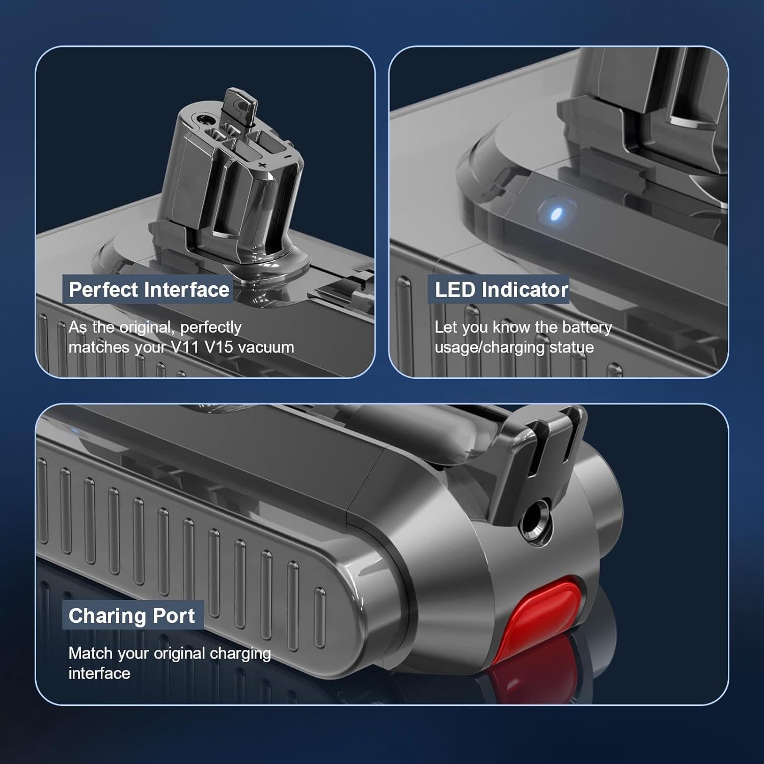 Batería de Reemplazo Bonadget 7000mAh para Dyson V11 V15