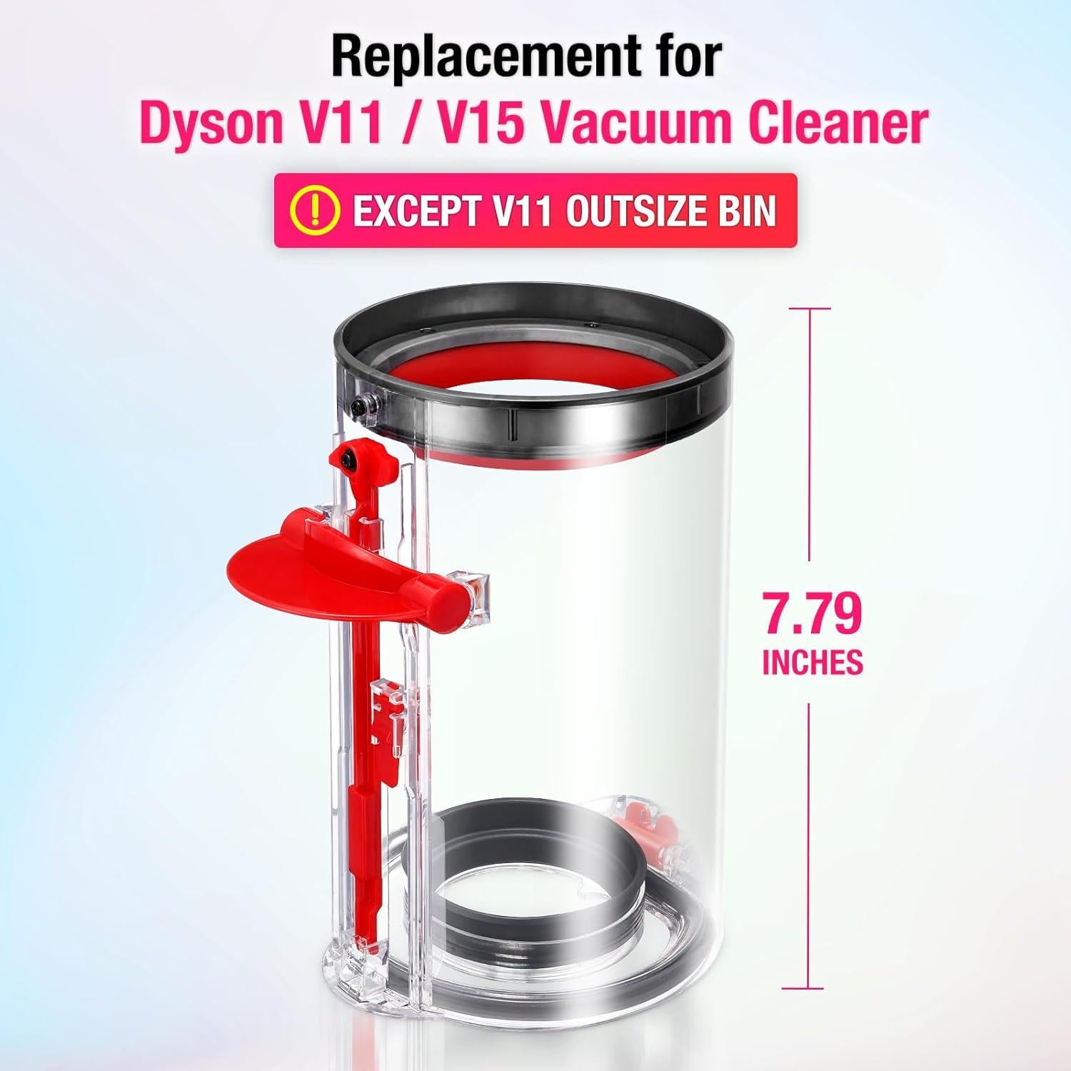 Cubo de Polvo Mejorado Kuflant para Aspiradora Dyson V11 V15