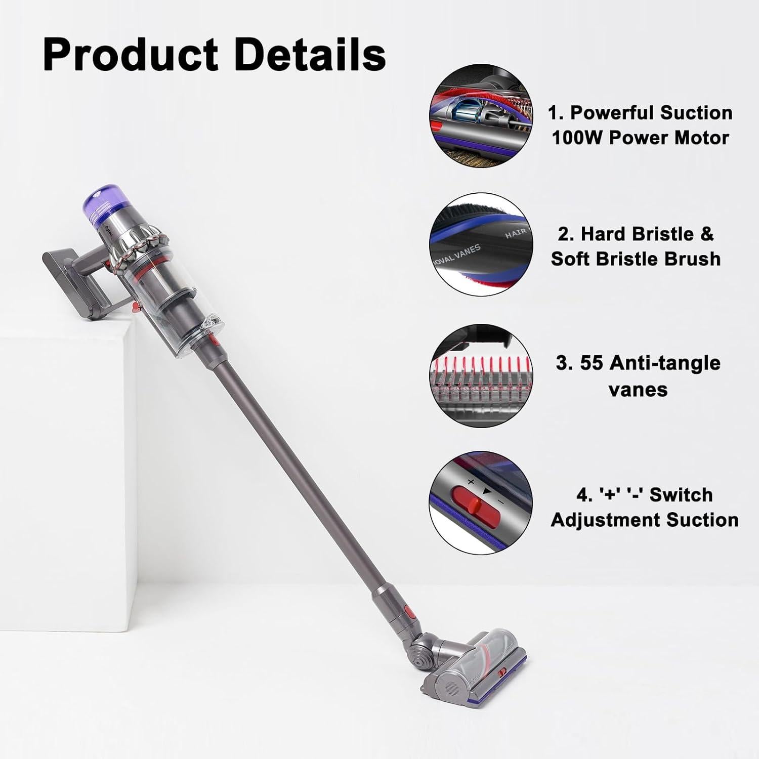 Cabezal de limpieza Bolan-Tech para aspiradoras Dyson V7 V8 V10 V11 V15