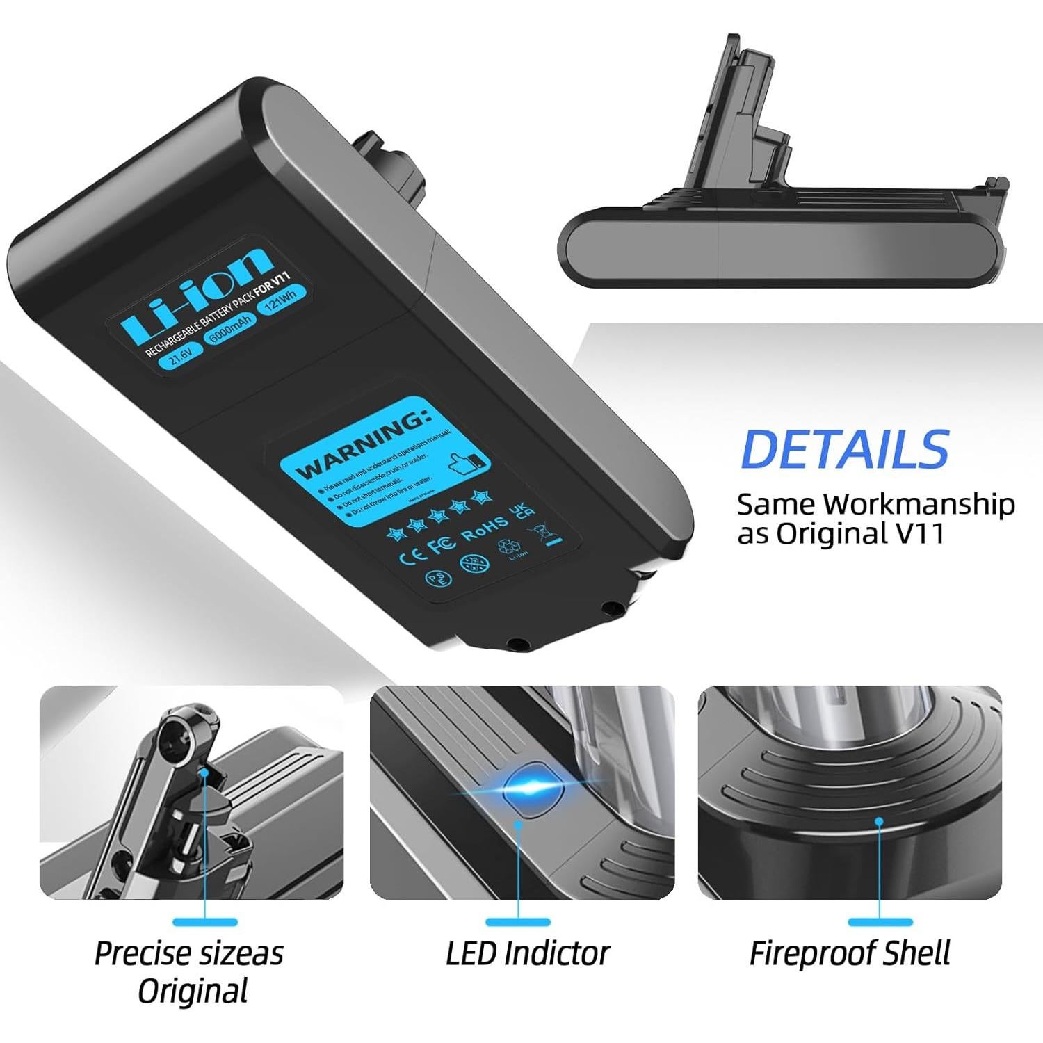 Batería Svetyd V11 25.2V 6.0Ah Compatible con Dyson SV14