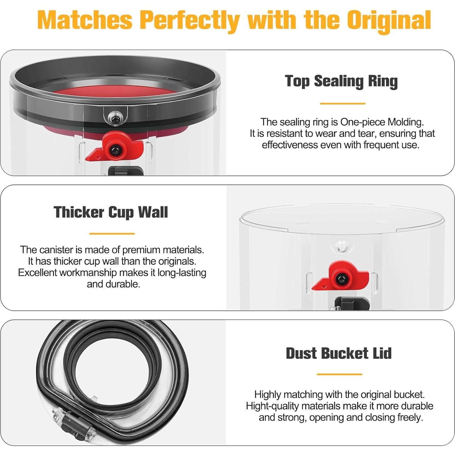 Contenedor de Repuesto RUKHOOL para Aspiradora Dyson V11 V15 SV14 SV15 SV22