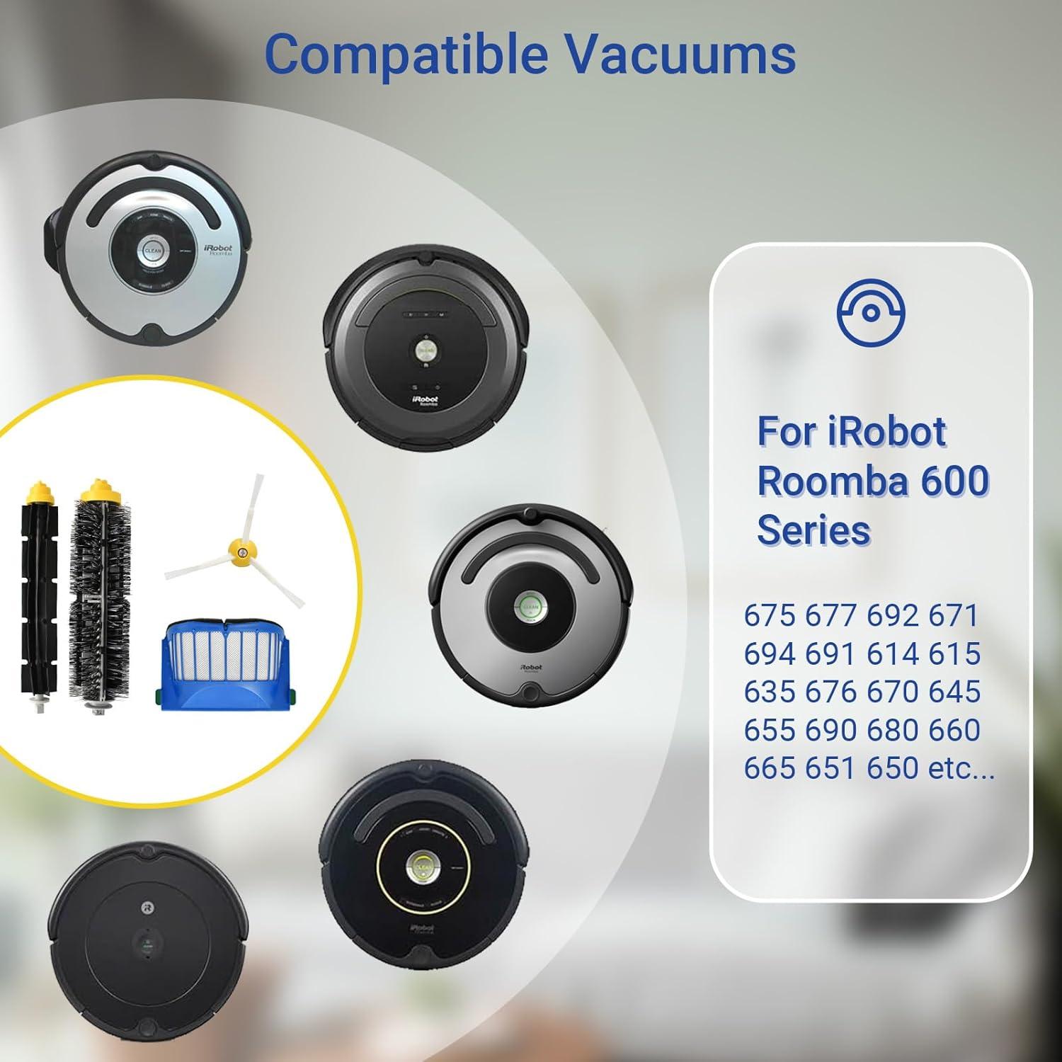 Kit de Repuestos iRobot Roomba 600 - 1 Cepillo, 4 Filtros, 6 Laterales