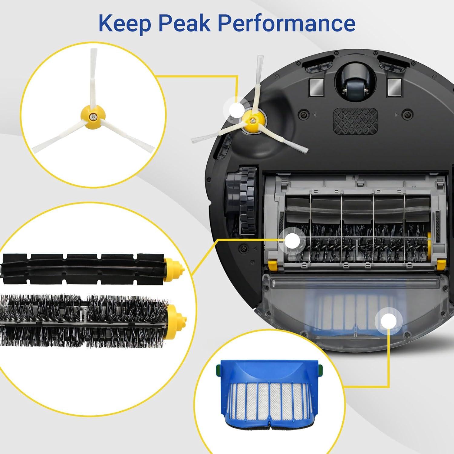 Kit de Repuestos iRobot Roomba 600 - 1 Cepillo, 4 Filtros, 6 Laterales