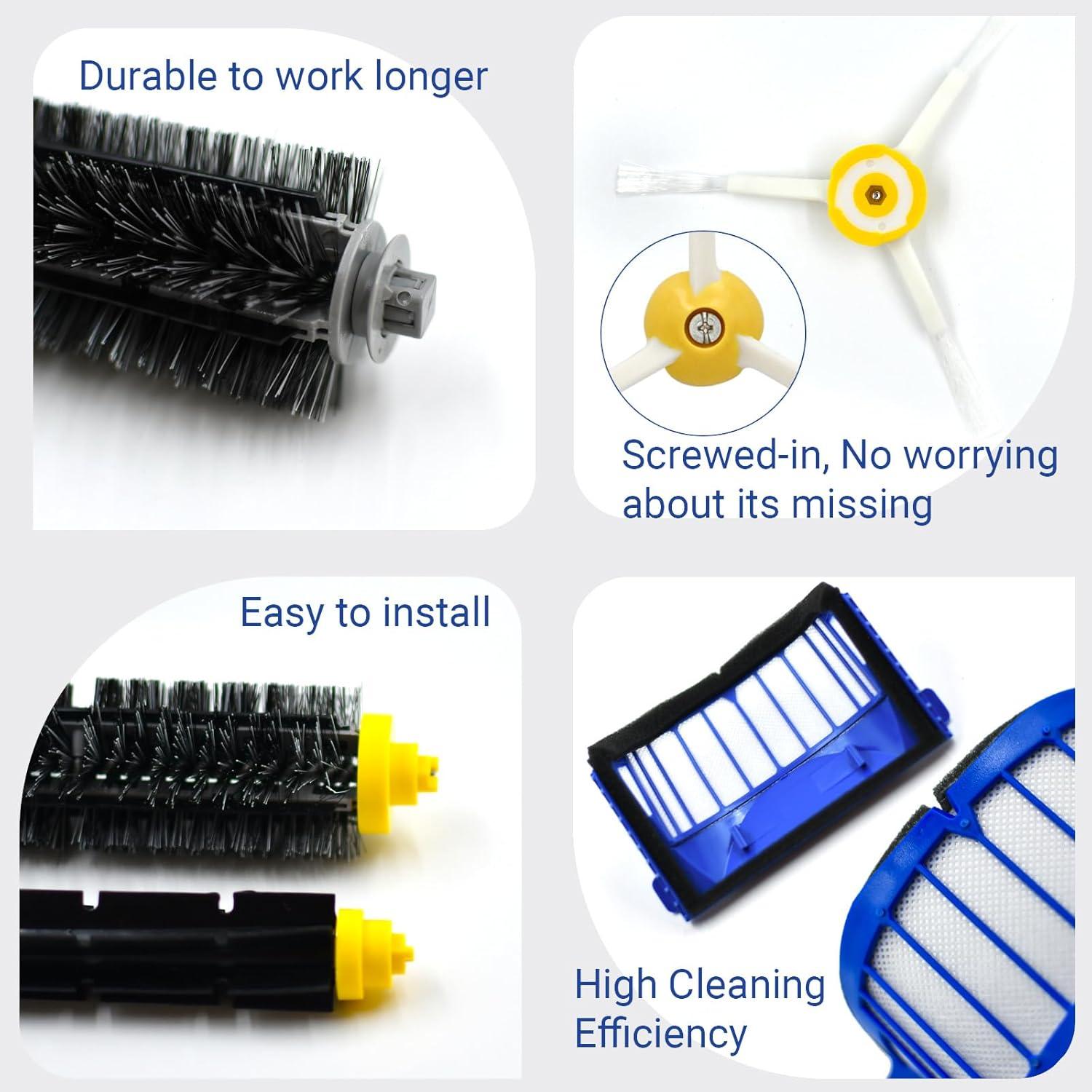 Kit de Repuestos iRobot Roomba 600 - 1 Cepillo, 4 Filtros, 6 Laterales