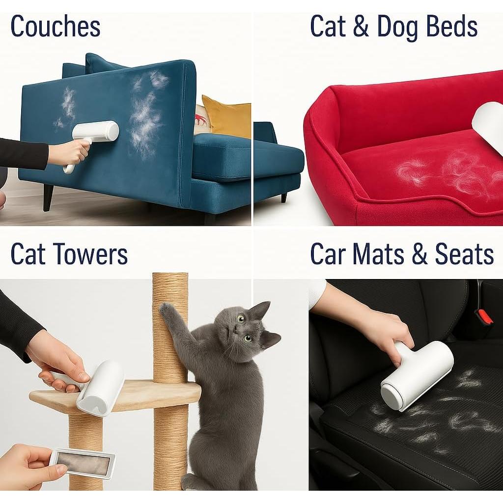 Rodillo Removedor de Pelo de Mascota ChomChom Blanco - Multi-Superficie