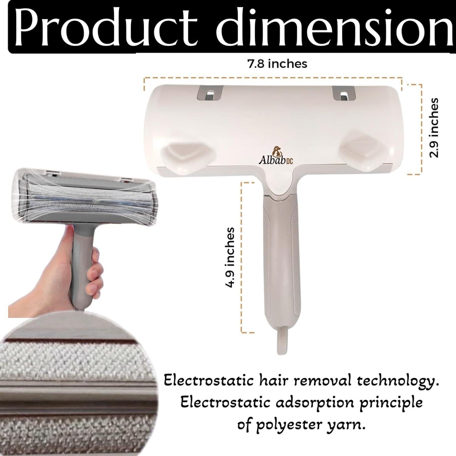 Removedor de Pelo de Mascota Albab - Rodillo Reutilizable 220g