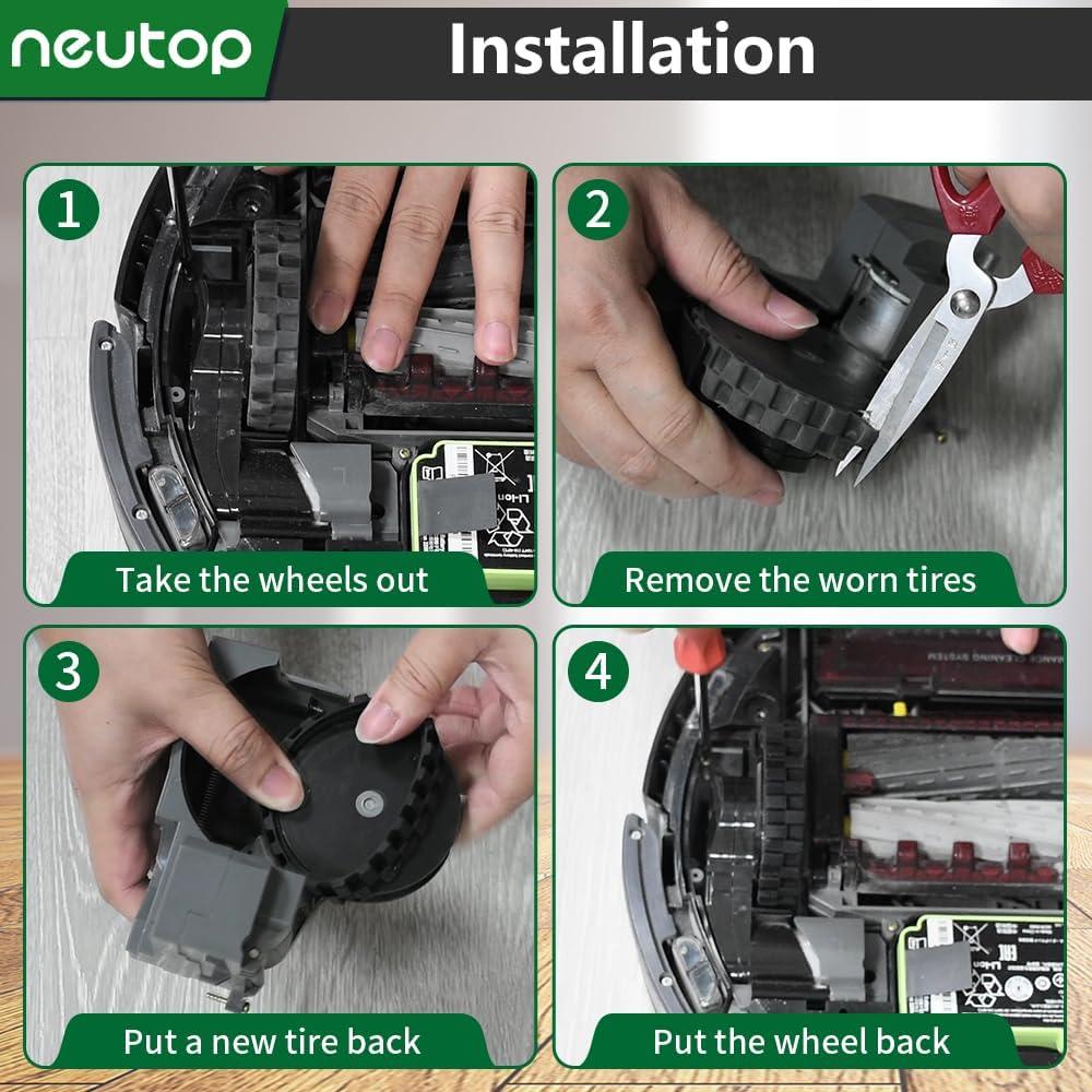 Ruedas de Goma Neutop para iRobot Roomba - Paquete de 4