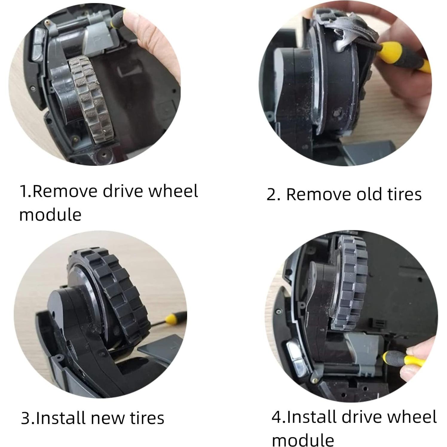 Neumáticos de Reemplazo Antideslizantes para iRobot Roomba - 2 Unidades