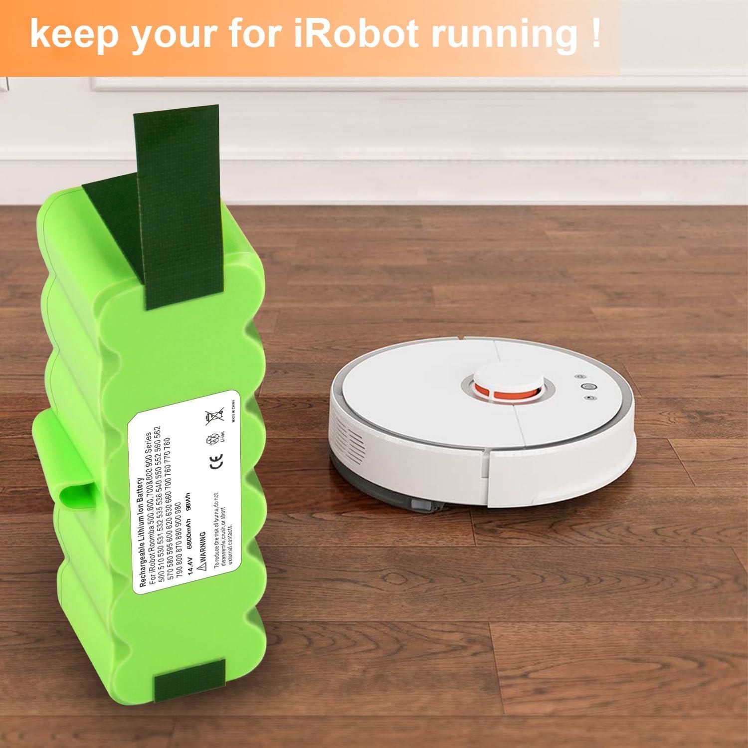 Batería de Reemplazo Li-ion 14.4V 6800mAh para iRobot Roomba 500/600/700/800