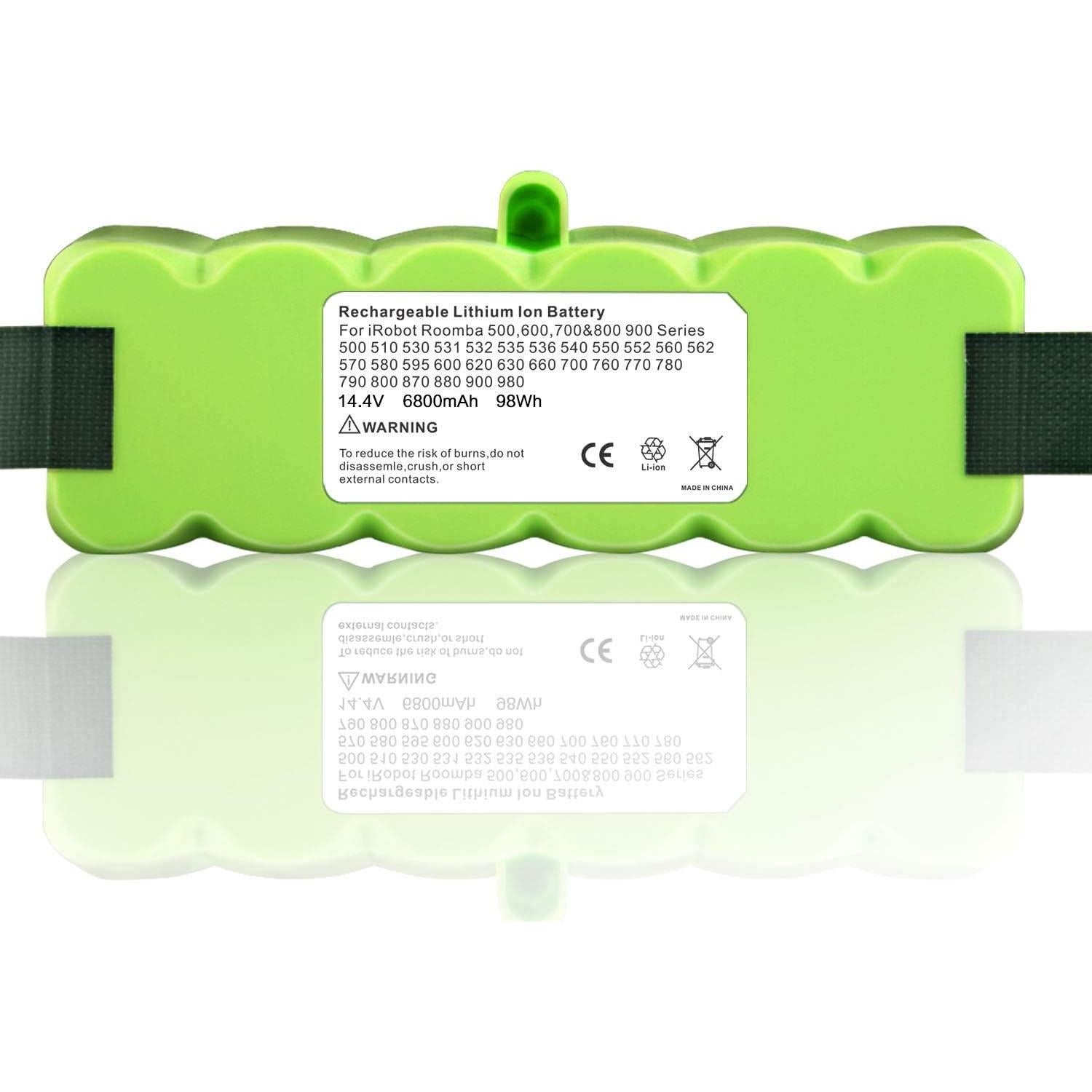 Batería de Reemplazo Li-ion 14.4V 6800mAh para iRobot Roomba 500/600/700/800