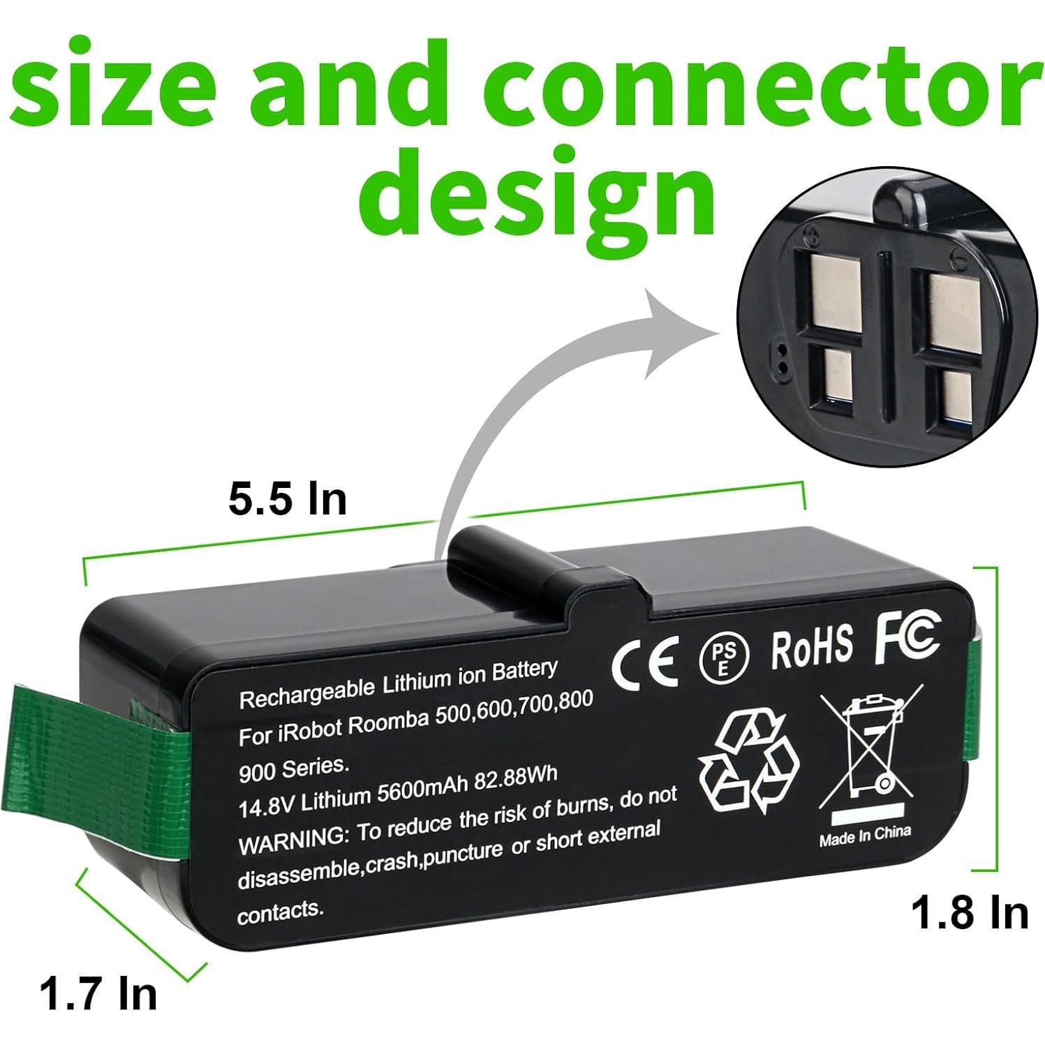 Batería de ion de litio 5600mAh Fanhua para iRobot Roomba