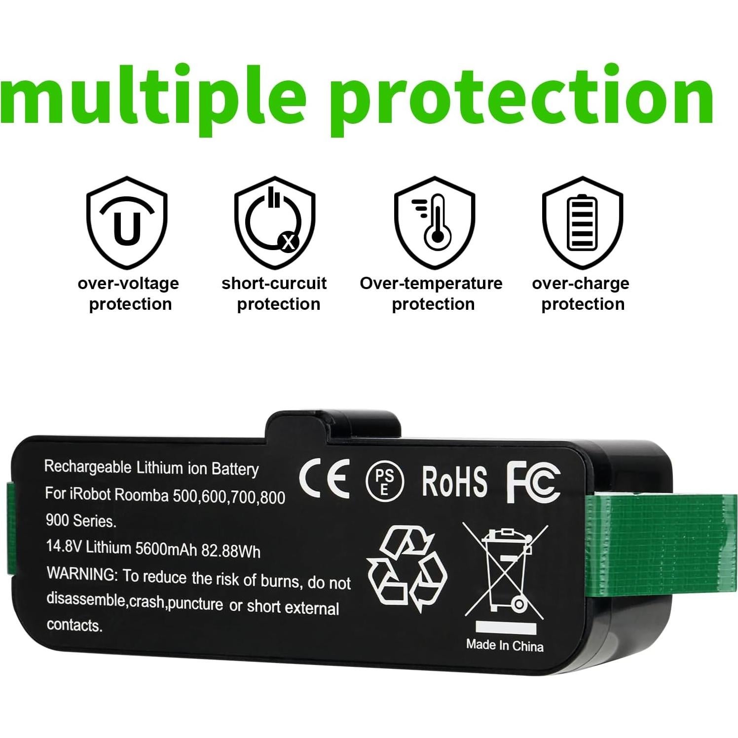 Batería de ion de litio 5600mAh Fanhua para iRobot Roomba