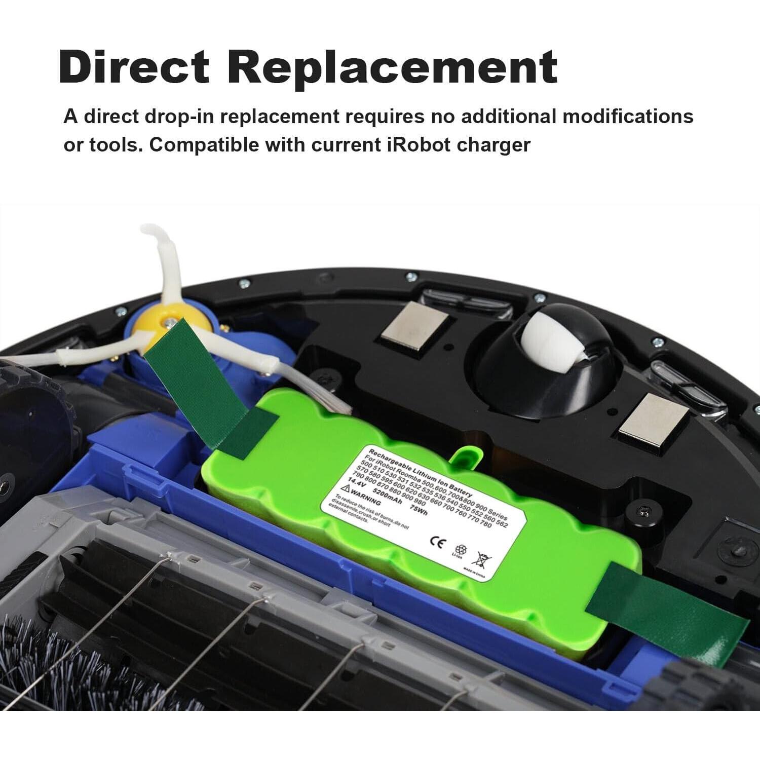Batería de Vida Extendida XLife FSANXF para iRobot Roomba 500-800 5800mAh