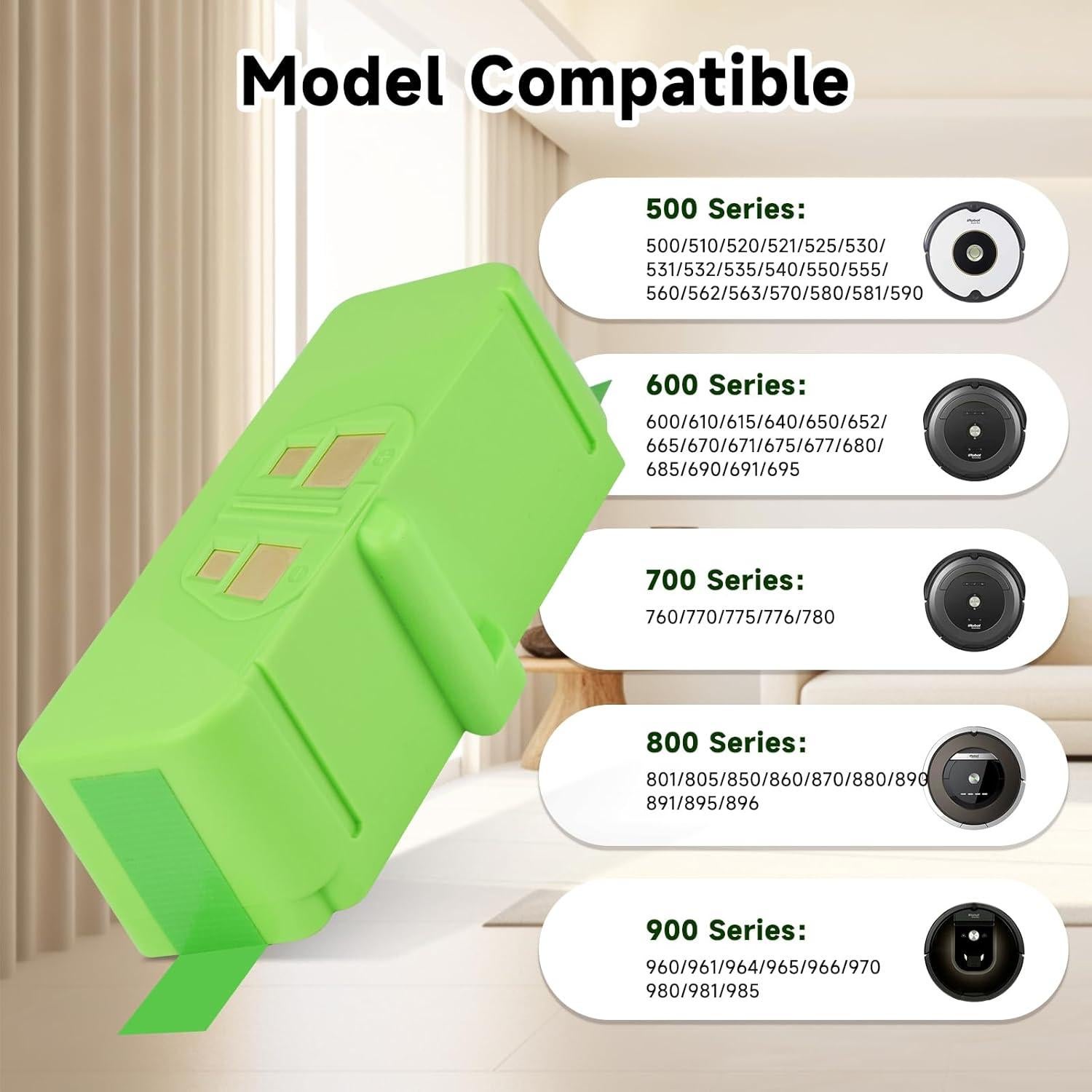 Batería de Litio 14.8V 6700mAh CITYORK para iRobot Roomba