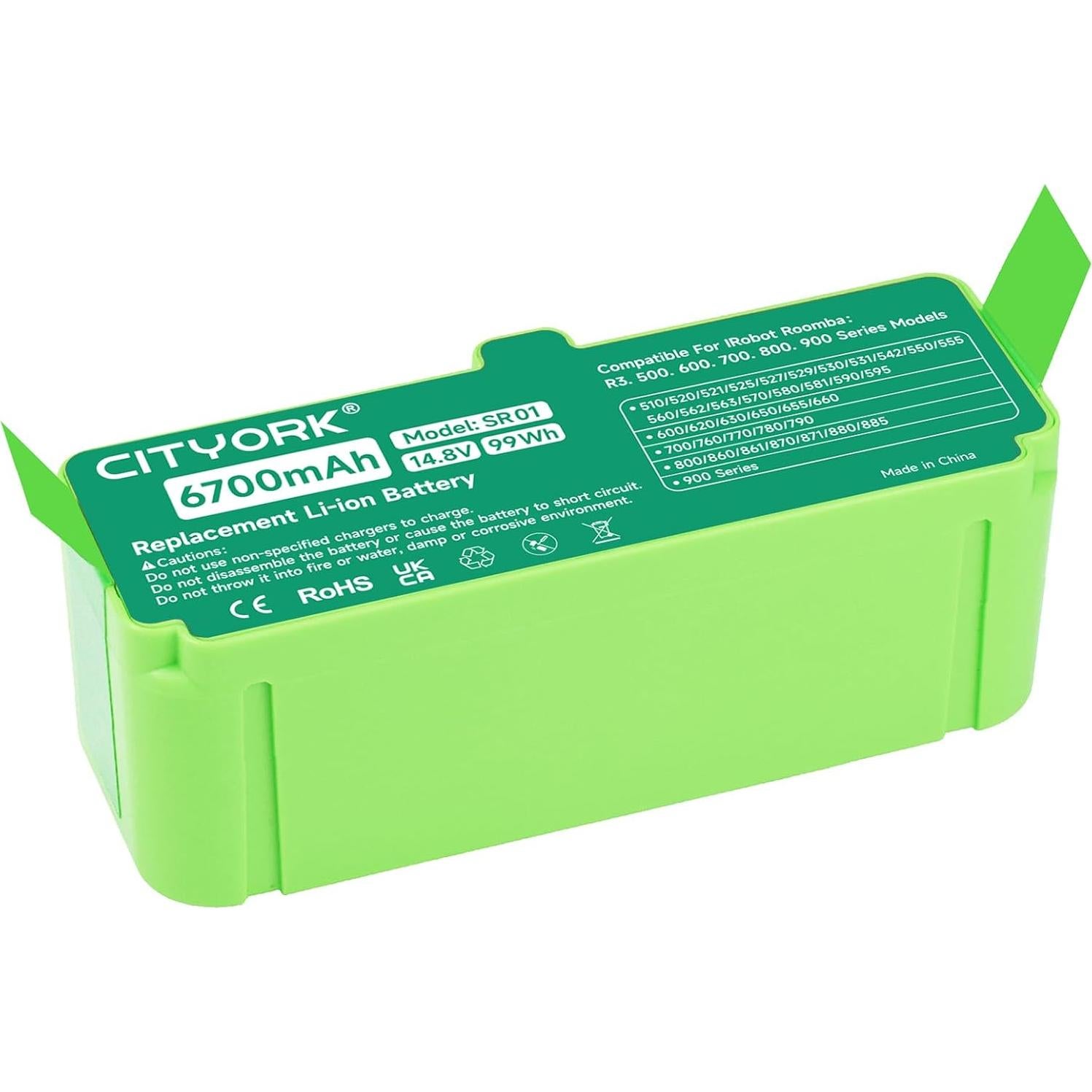 Batería de Litio 14.8V 6700mAh CITYORK para iRobot Roomba
