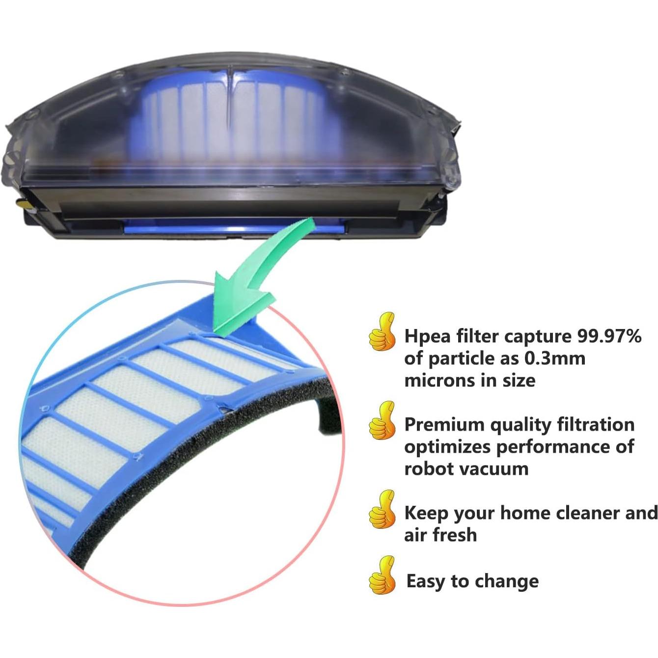 Kit de 10 Filtros Aero Vac YOKYON para iRobot Roomba 500/600