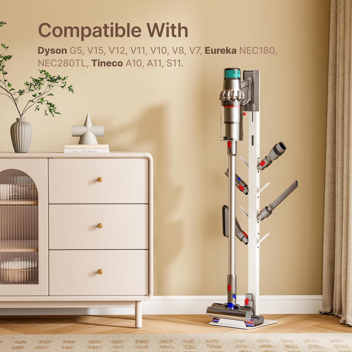 Soporte para Aspiradora Inalámbrica PEGZONE con 8 Ganchos Blanco