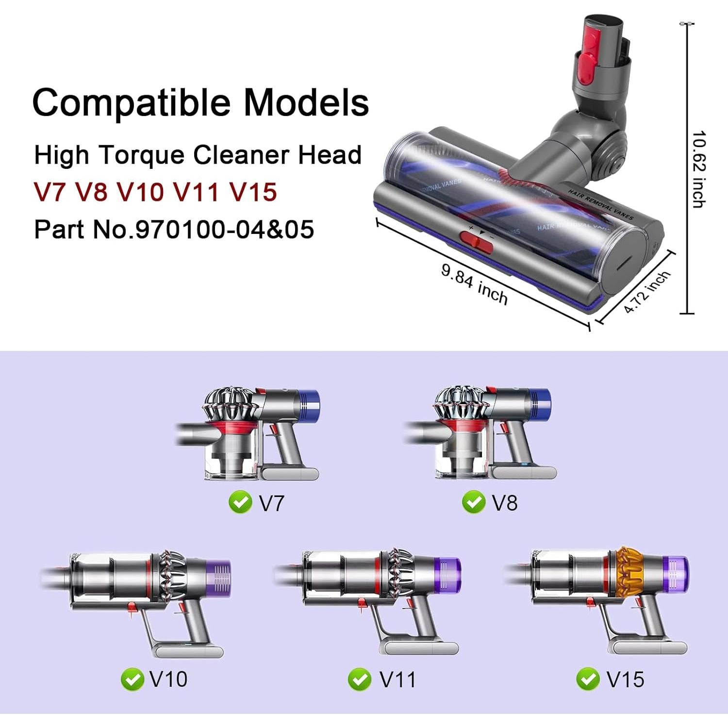 Cabezal de Alto Par Coodss para Aspiradoras Dyson V7 V8 V10 V11 V15
