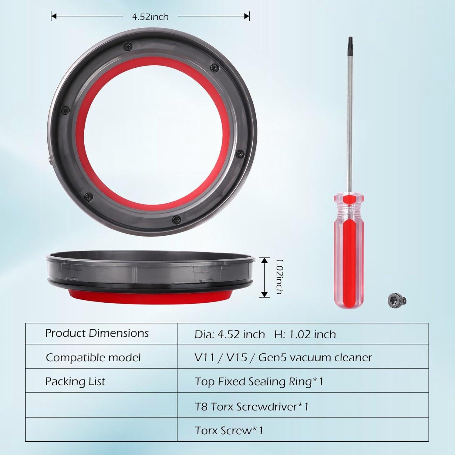 Anillo de Sellado Mejorado Youzu para Aspiradora Dyson V11 V15